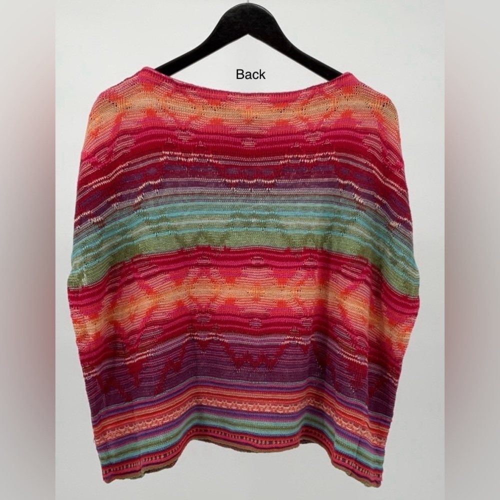 Lauren Ralph Lauren Linen Cotton Stripe Boatneck Sweater XS Semi Sheer - Picture 5 of 12